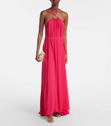 Zuzi halterneck crêpe maxi dress | Joseph
