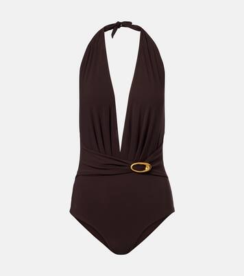 Solid embellished swimsuit | Karla Colletto