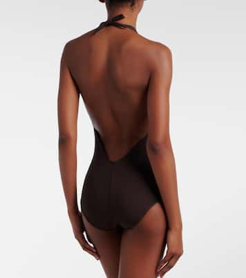 Solid embellished swimsuit | Karla Colletto