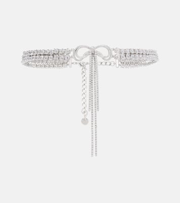 Bow crystal-embellished choker | Self-Portrait
