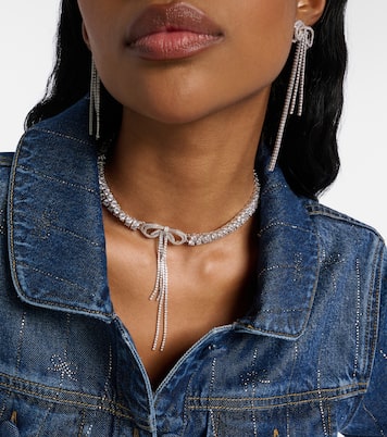 Bow crystal-embellished choker | Self-Portrait