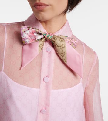 GG floral silk twill scarf | Gucci