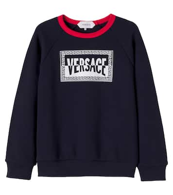 Logo cotton jersey sweatshirt | Versace Kids