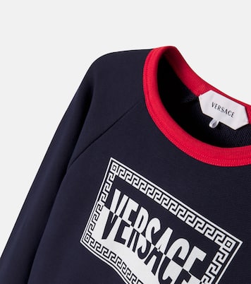 Logo cotton jersey sweatshirt | Versace Kids