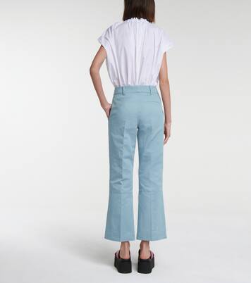 Pantalon évasé en coton et lin | Marni