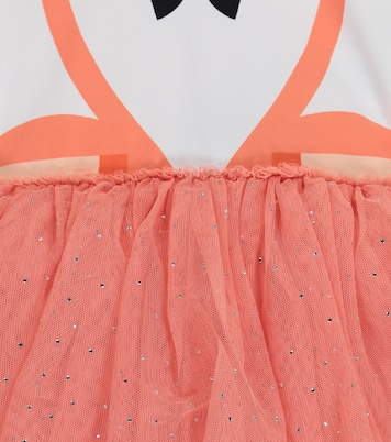 Flamingo jersey and tulle dress | Stella McCartney Kids