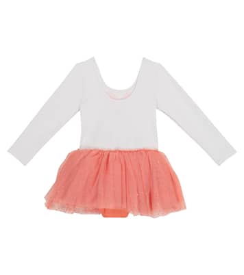 Flamingo jersey and tulle dress | Stella McCartney Kids