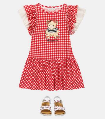 Gingham jersey dress | Monnalisa