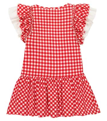 Gingham jersey dress | Monnalisa