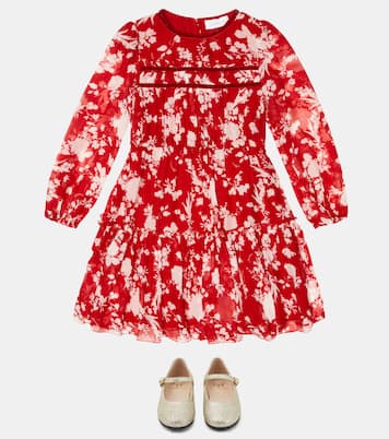 Floral printed georgette dress | Monnalisa