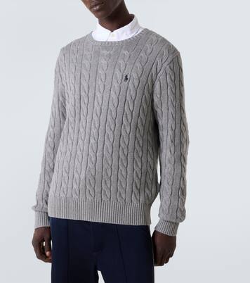 بلوفر من القطن بحبكة الضفيرة | Polo Ralph Lauren