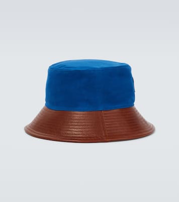 Cotton and leather bucket hat | Bode