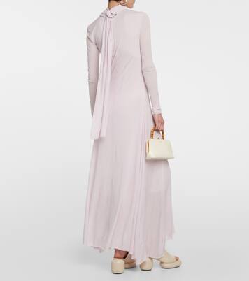 Vestido midi de crepé fruncido | Jil Sander