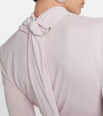 Vestido midi de crepé fruncido | Jil Sander