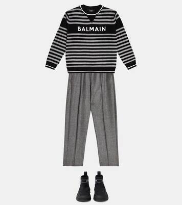Logo wool pants | Balmain Kids