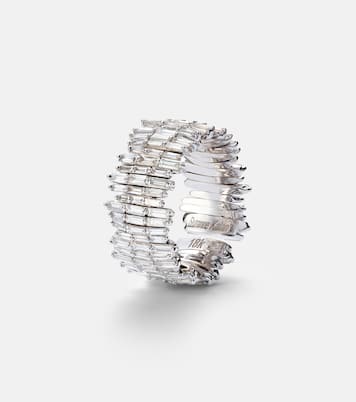 18kt white gold ring with diamonds | Suzanne Kalan