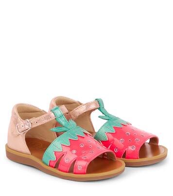 Poppy Berry embellished leather sandals | Pom d'Api