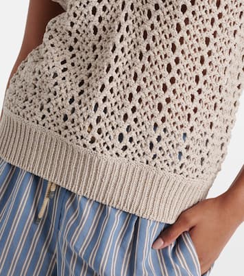 Pull sans manches en coton mélangé | Brunello Cucinelli