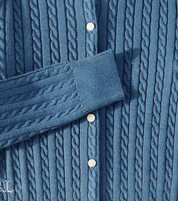 Embroidered cable-knit cotton cardigan | Polo Ralph Lauren Kids