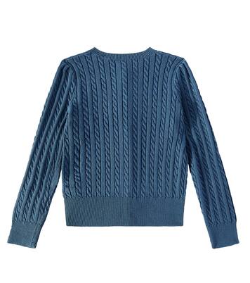 Embroidered cable-knit cotton cardigan | Polo Ralph Lauren Kids