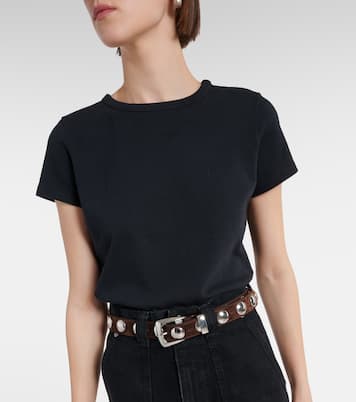 Cintura Benny in suede con borchie | Khaite