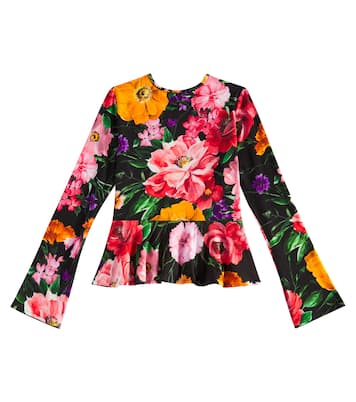 Floral jersey top | Dolce&Gabbana Kids
