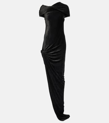 Robe longue Lola asymétrique en velours | Rick Owens