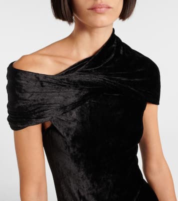 Robe longue Lola asymétrique en velours | Rick Owens