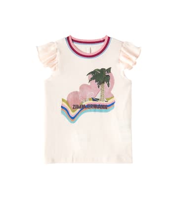 T-shirt Everley in lino e cotone | Zimmermann Kids