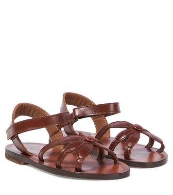 Floral-appliqué leather sandals | PèPè