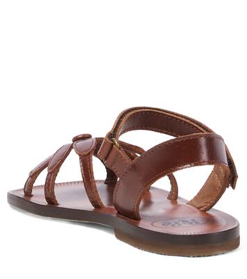 Floral-appliqué leather sandals | PèPè