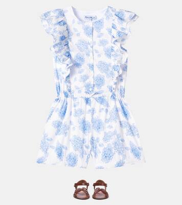 Floral ruffled cotton playsuit | Tartine et Chocolat