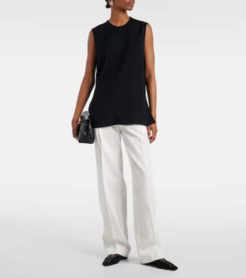 Pantalones rectos de algodón de tiro alto | Toteme