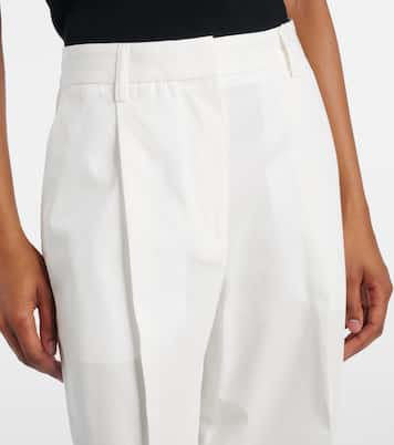 Pantalones rectos de algodón de tiro alto | Toteme