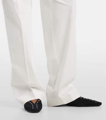 Pantalones rectos de algodón de tiro alto | Toteme