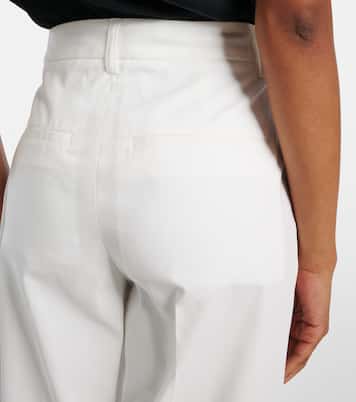 Pantalones rectos de algodón de tiro alto | Toteme