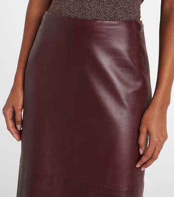 Maxirock aus Leder | Brunello Cucinelli