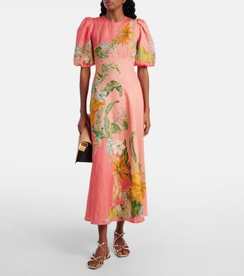 Bedrucktes Maxikleid Anika aus Leinen | Alémais