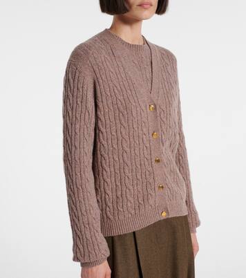 Treccia cable-knit cashmere cardigan | Loro Piana