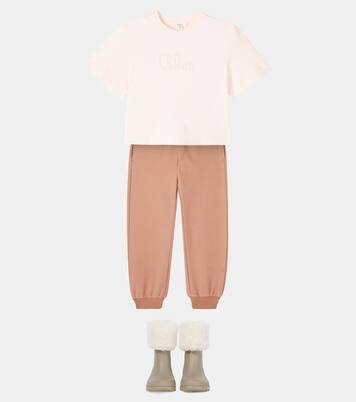 T-shirt in jersey di cotone con logo | Chloé Kids