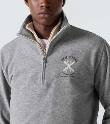 Cashmere and cotton-blend half-zip sweatshirt | Brunello Cucinelli