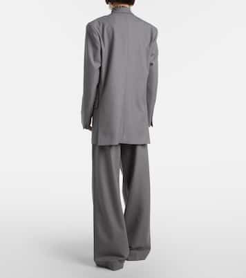 Pantalones anchos en mezcla de lana con cinturón | Dries Van Noten