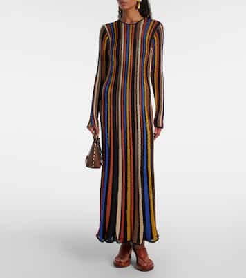 Abito lungo Albie con lamé a righe | Ulla Johnson