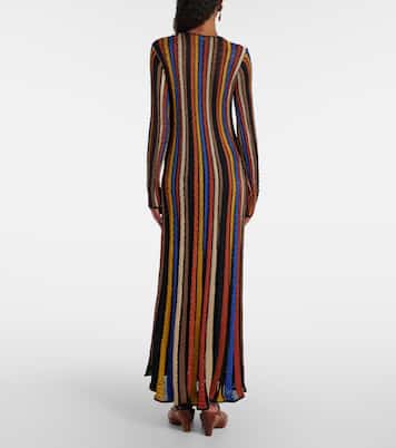 Abito lungo Albie con lamé a righe | Ulla Johnson