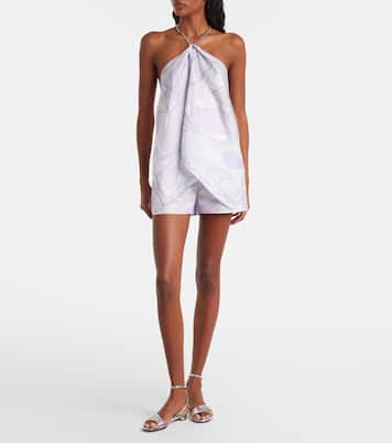 Orchidee low-rise silk twill shorts | Pucci