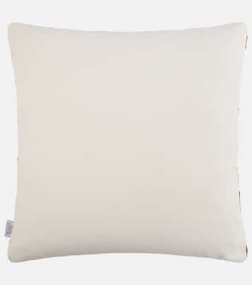 Printed silk and cotton velvet cushion | Les-Ottomans