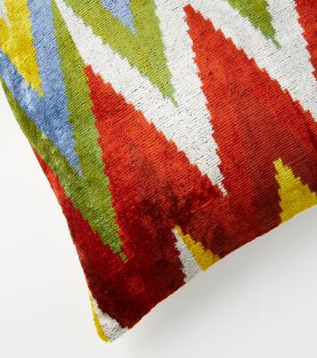 Printed silk and cotton velvet cushion | Les-Ottomans