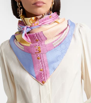 Tuch GG Horsebit aus Seiden-Jacquard | Gucci