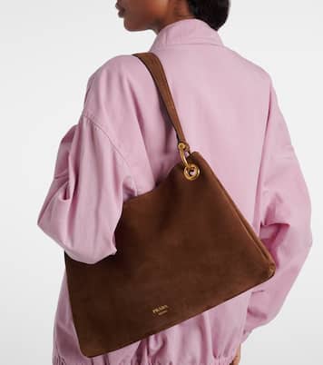 Schultertasche Etude Large aus Veloursleder | Prada