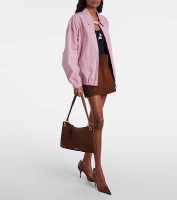 Schultertasche Etude Large aus Veloursleder | Prada